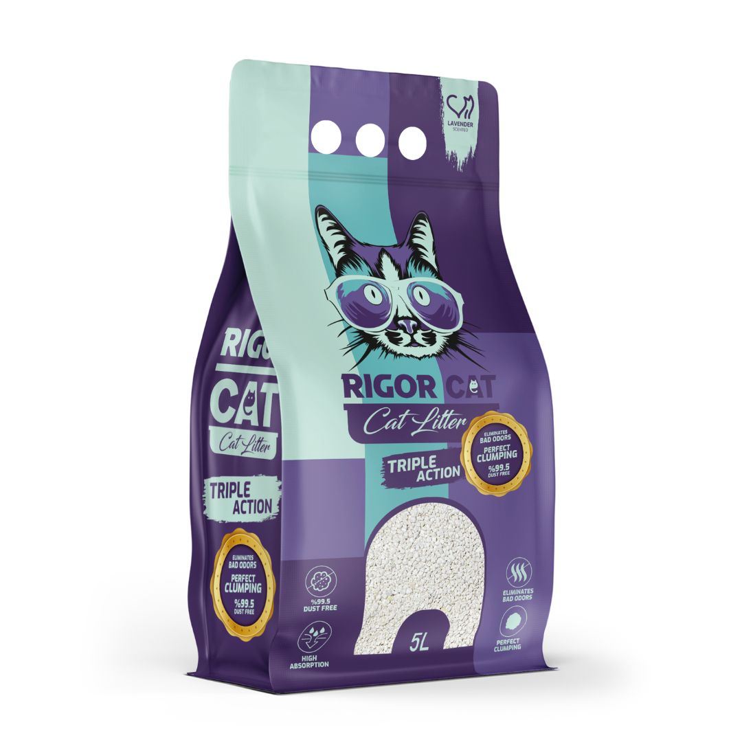 SALE: Rigor Cat Natural White Bentonite Clumping Litter - Lavender - 5L (8683649140362)