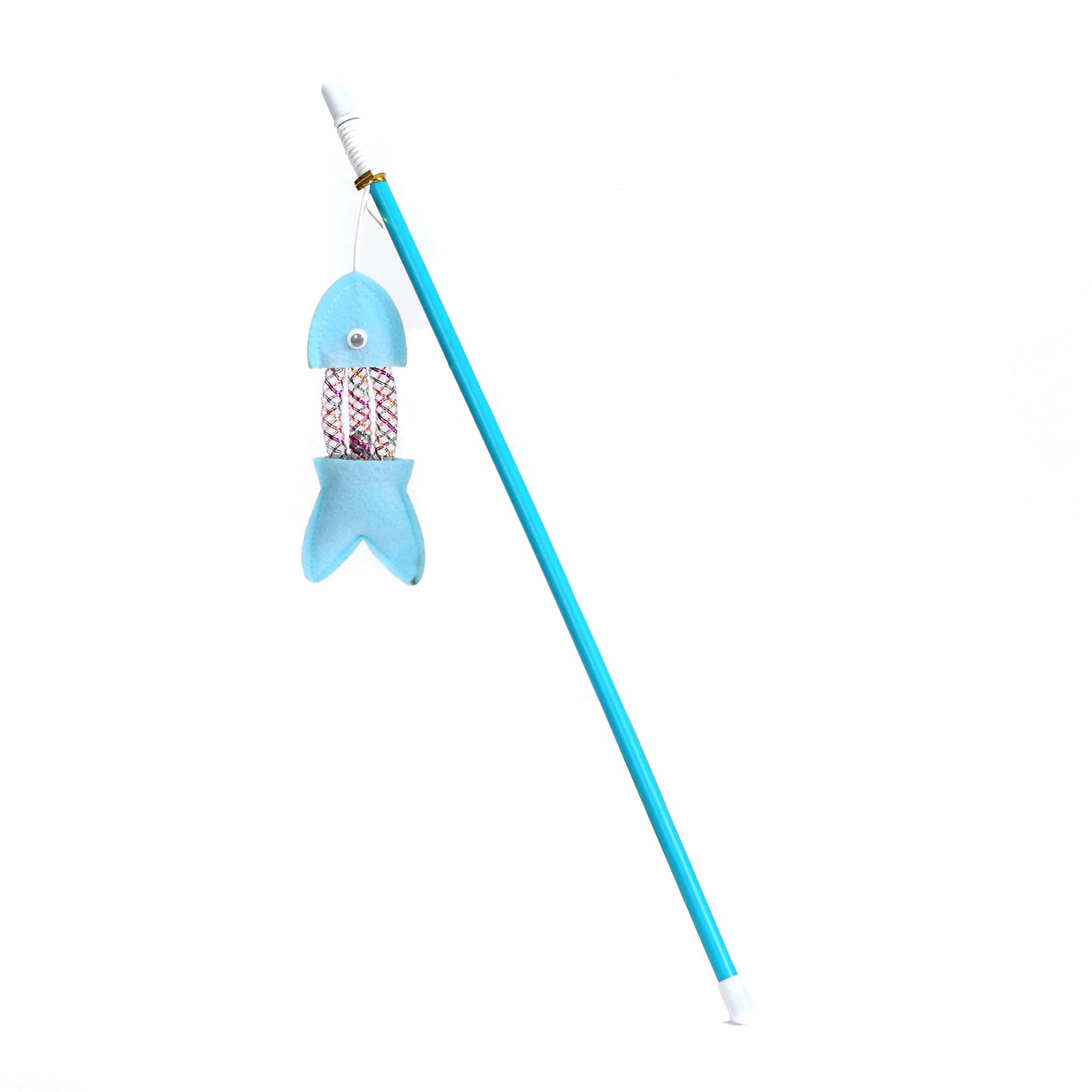 Blue Fish Wand Interactive Cat Toy (8429083036393)