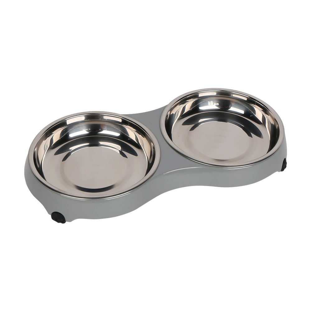 4 Paw Cat Dish Dinner Set Bowls - Medium - Grey (0714651891862)