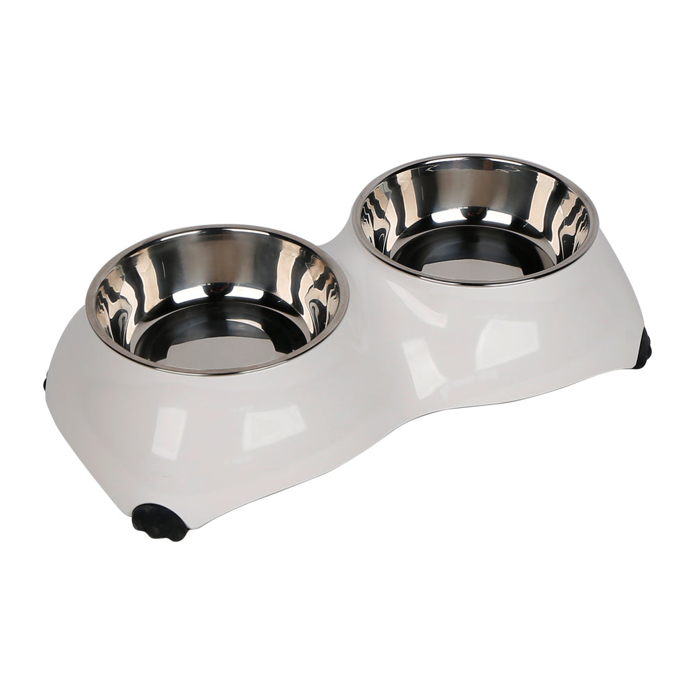 4 Paw Dinner Set Bowls - Medium - White