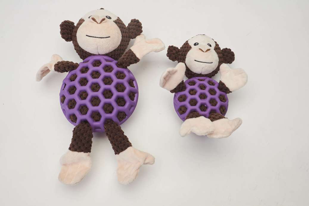 Monkey with Rubber Net and Squeaky - Black - Medium (139)