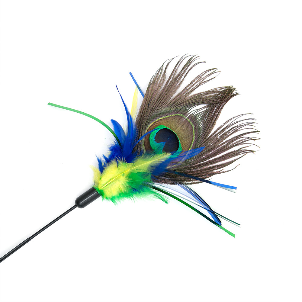 Interactive Cat Teaser Wand Toy - Peacock