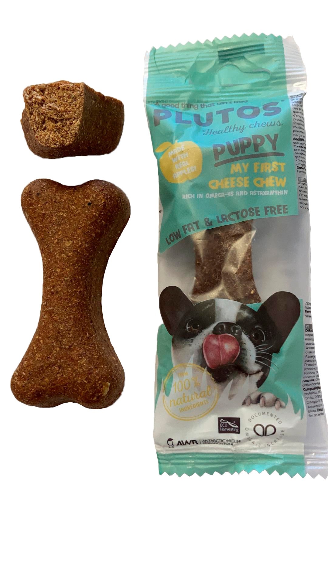 PLUTOS Soft Dog Chew – Recipe for Puppies - Apple + Krill - 5pcs Minimum