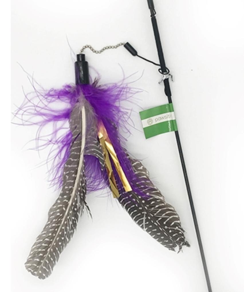 Flying Birdy Cat Teaser Wand Toy - Purple - Large