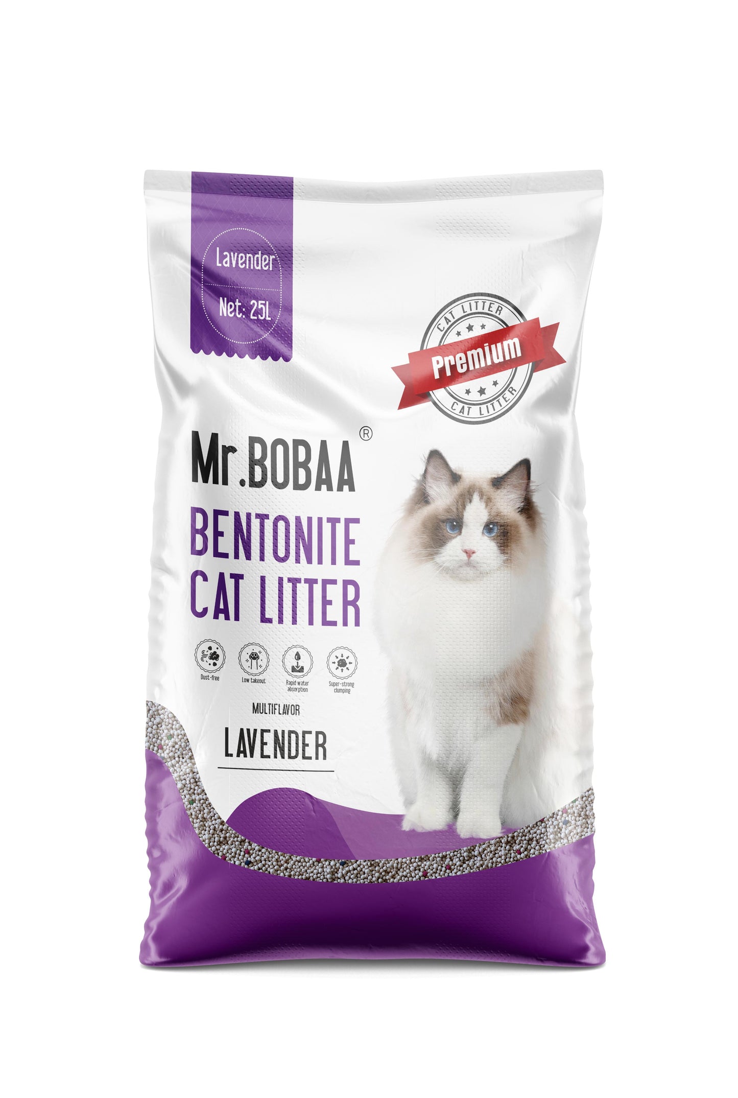 Mr Bobaa Clumping Cat Litter - Lavender - 25L (6973373204020)