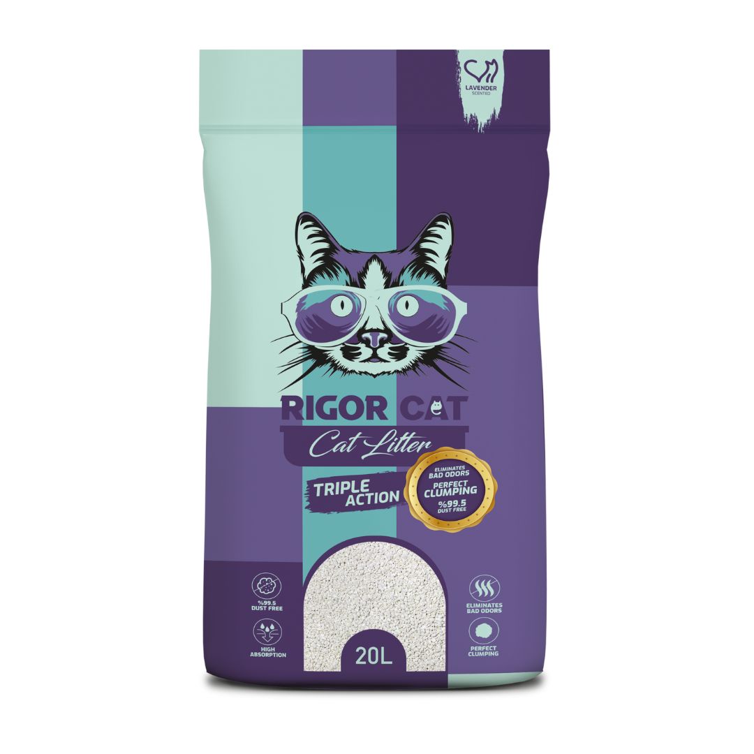 Rigor Cat Natural White Bentonite Clumping Litter - Lavender - 20L (8681900005887)