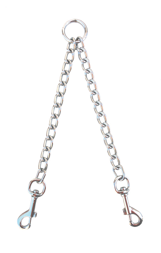 Duo Metal Chain Leash for Walking 2 Dogs