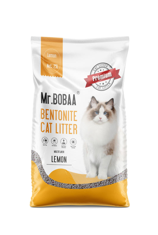 Mr Bobaa Clumping Cat Litter - Lemon - 25L (6973373204037)