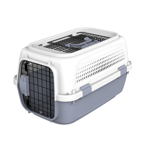 Pawsitiv Marco Polo 1 - Carrier with Skylight Top Door For Cat & Small Dog - Grey