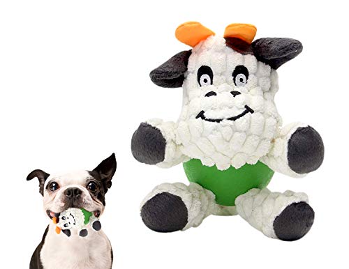 White Cow with Rubber Ball and Squeaky - Small (40-1)