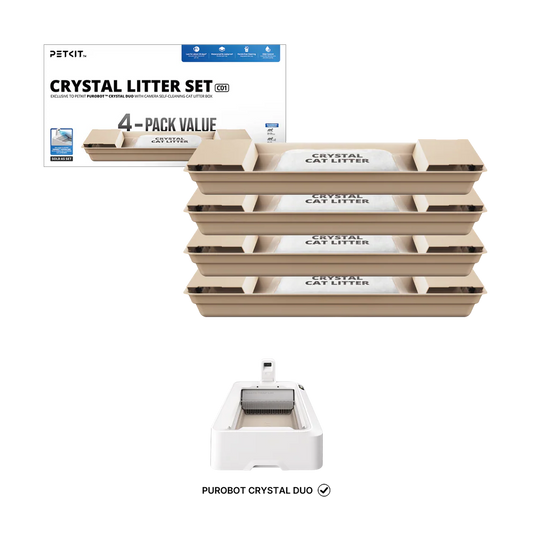 PETKIT Crystal Litter Set - 4 Packs - Exclusively for Purobot Crystal Duo litter boxes
