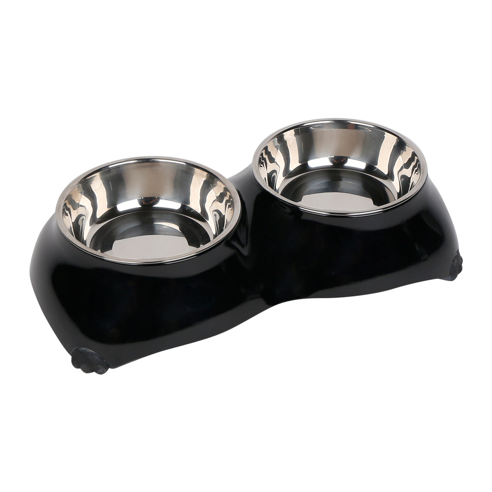 4 Paw Dinner Set Bowls- Medium - Black