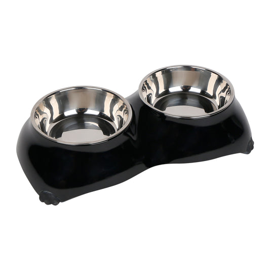 4 Paw Dinner Set Bowls- Medium - Black