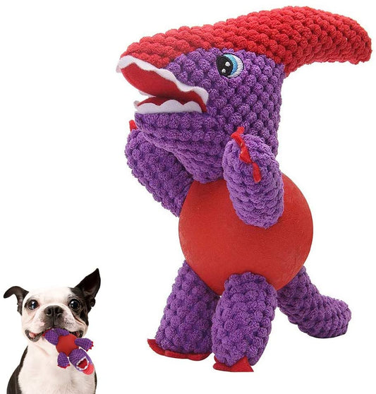 Purple Dino with Rubber Ball and Squeaky - Large (91) (6970002254098)