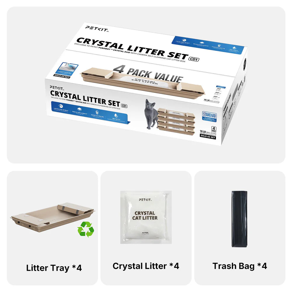 PETKIT Crystal Litter Set - 4 Packs - Exclusively for Purobot Crystal Duo litter boxes (6975069306551)