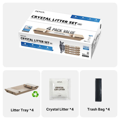 PETKIT Crystal Litter Set - 4 Packs - Exclusively for Purobot Crystal Duo litter boxes (6975069306551)