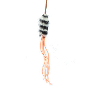 Furry Tail Teaser Wand Toy - Orange - Medium