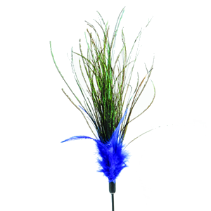 Interactive Cat Teaser Wand Toy - Peacock - Blue (4714785635574)