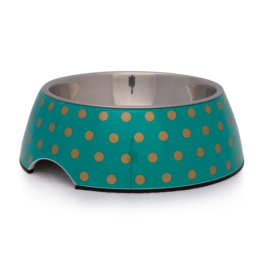 SALE: Round Classic Design Bowl - Polka - Green