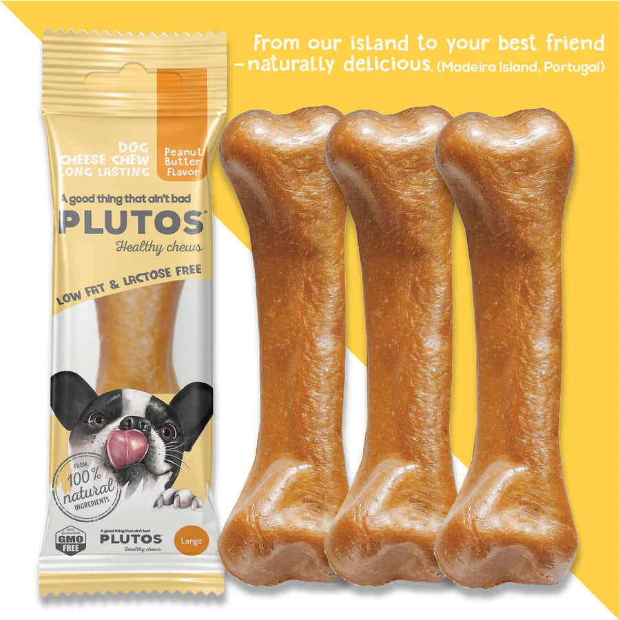 SALE/Buy 1 Get 1 FREE: PLUTOS Dog Chew - Peanut Butter - Large - BOX