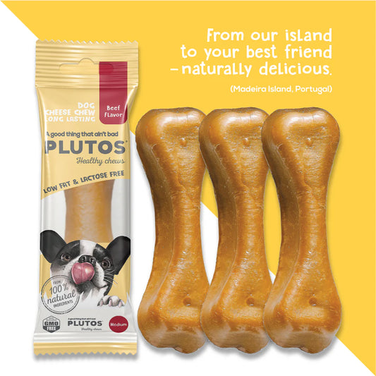 PLUTOS Dog Chew - Beef - Medium - 5pcs Minimum