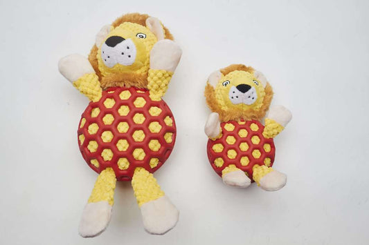 Lion with Rubber Net and Squeaky - Medium (141)