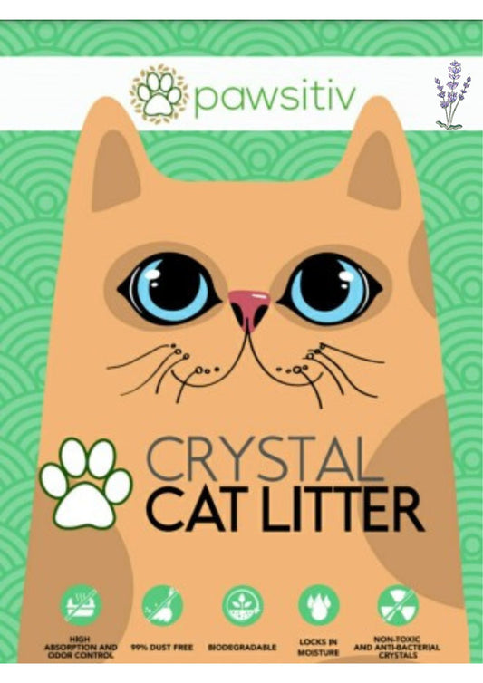SALE: Pawsitiv Premium Silica Crystal Gel Litter for Cat - 16L - Lavender (0606682842152)