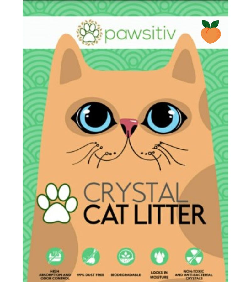 Pawsitiv Premium Silica Crystal Gel Litter for Cat - 16L - Peach (0714651971694)