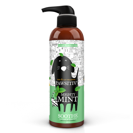 SALE: Pawsitiv Natural and Tearless Shampoo for Dogs & Cats - Mighty Mint - Healing Formula (SOOTHE) - 500ml
