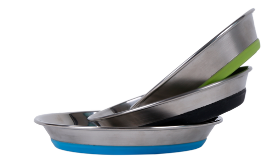 SALE: Stainless steel Plate with silicone bottom - Pink