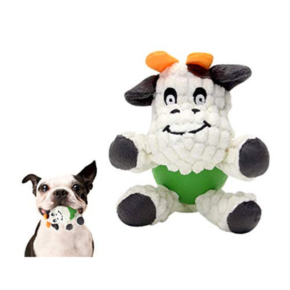 White Cow with Rubber Ball and Squeaky - Small (40-1) (6970002257150)