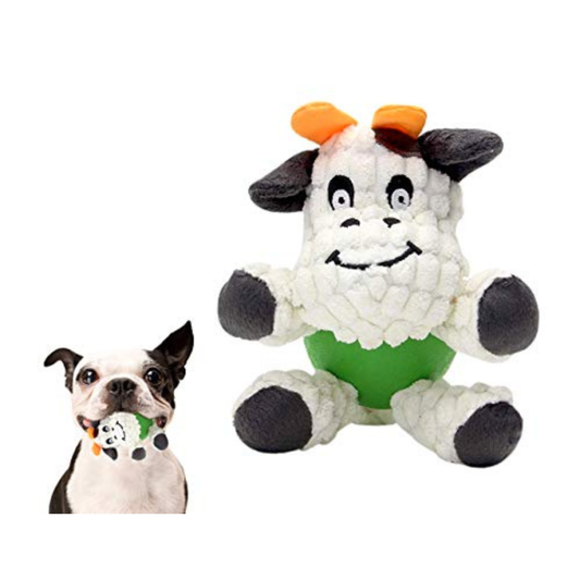 White Cow with Rubber Ball and Squeaky - Small (40-1) (6970002257150)