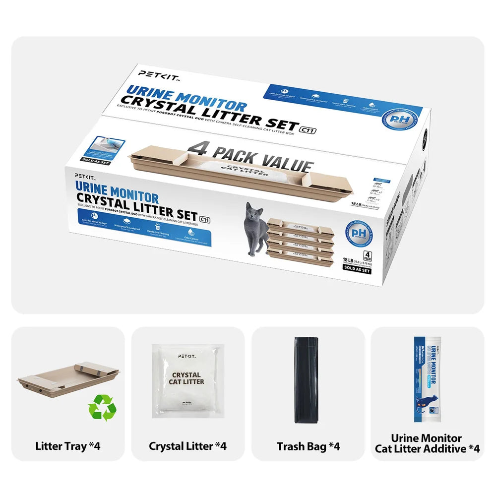 PETKIT Urine Monitor Crystal Litter Set - 4 Packs - Exclusively for Purobot Crystal Duo litter boxes (6975069306550)