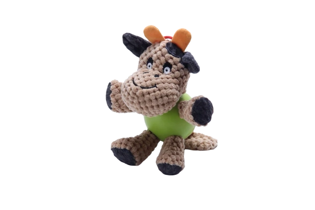 Apricot Cow with Rubber Ball and Squeaky - Large (100) (6970002257129)
