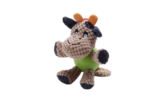 Apricot Cow with Rubber Ball and Squeaky - Large (100) (6970002257129)