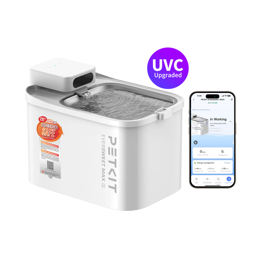Petkit Eversweet Max 2.0 "CORDLESS" Automatic Pet Water Fountain - UVC Pump - 3L