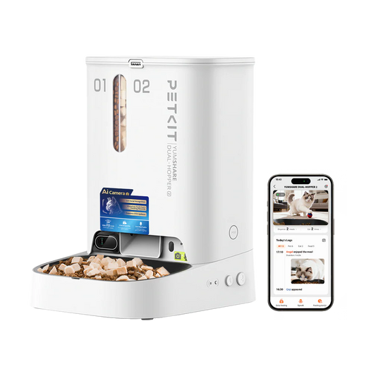 PETKIT 'YumShare Gemini 2.0' AI-powered Camera Automatic Feeder with Dual Hopper - 3L + 2L (5L) (6975069307596)