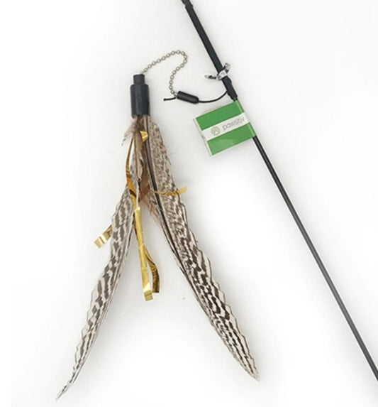 Flying Birdy Cat Teaser Wand Toy - Gold - Large